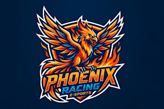 draw awesome style phoenix racing e sport mascot logo design