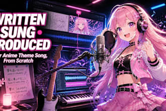 write produce an original anime opening or ending theme song with japanese vocal