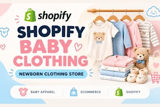 build shopify baby clothing website newborn clothing ecommerce store website