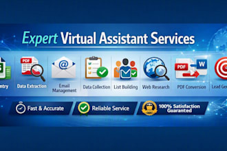 do data entry, PDF conversion, web research, lead generation