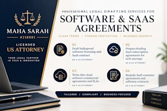 write bespoke saas customer agreements and software contracts as a US attorney