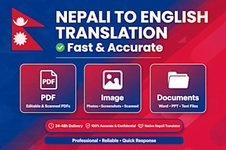do nepali and hindi to english translation professionally