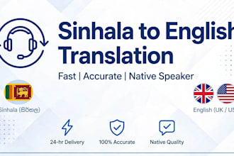 accurately translate sinhala to english and english to sinhala human tran