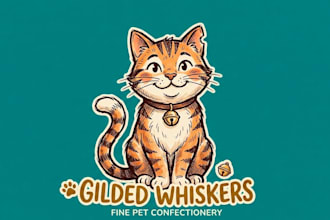 draw wonderful hand drawing cat mascot logo design