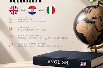 translate english, croatian and italian accurately
