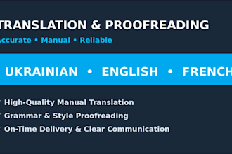 translate and edit text in ukrainian english french