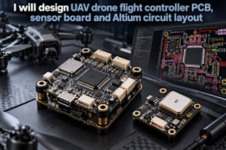 design uav drone flight controller pcb, sensor board and altium circuit layout