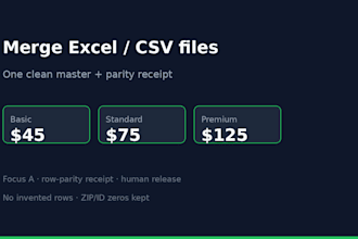 merge multiple excel or CSV files into one clean spreadsheet