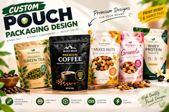 design custom pouch packaging and stand up pouch designs