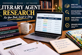 find literary agent for fiction book, screenplay, movie scripts, children book