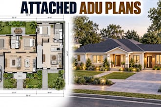 design attached adu professional architectural plans cad documentation