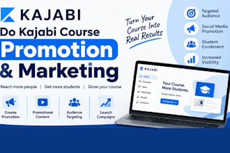 do kajabi course promotion, course marketing and student enrollment