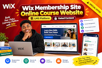do wix membership website online course subscription lms platform gated content