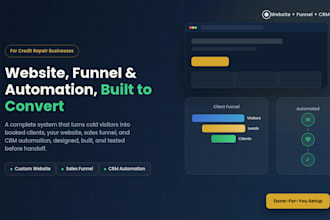 build a credit repair website, sales funnel, and CRM automation system