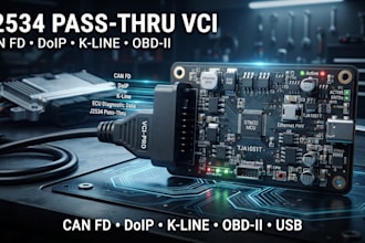 design j2534 pass thru interface with can fd doip and k line support