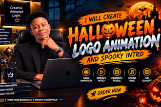 create halloween logo animation and spooky intro