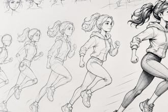 create hand drawn 2d line art animation frame by frame