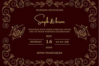 design 3 luxury wedding invitation cards, shadi card and baraat card