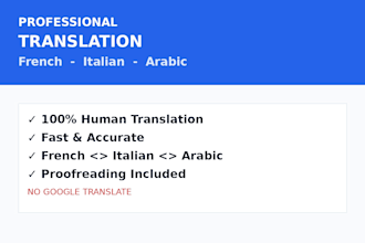 translate between italian french and arabic accurately and fast