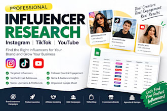 research best instagram, tiktok, youtube influencers for influencer marketing