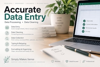 do accurate data entry, data processing and data cleanup