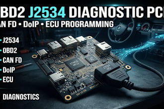 design obd2 j2534 diagnostic interface pcb with can fd and doip