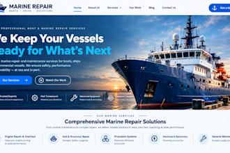 design wix boat marine repair website wix charter booking website