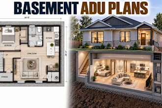 design basement adu professional architectural plans cad documentation