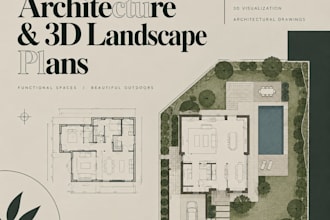 create 2d landscape plans, site plans, architectural sketches and garden layouts