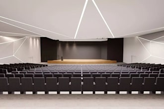 design 3d cgi auditorium, performance hall, concert hall, lecture hall, theater