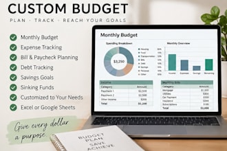 create a custom monthly budget and expense tracker