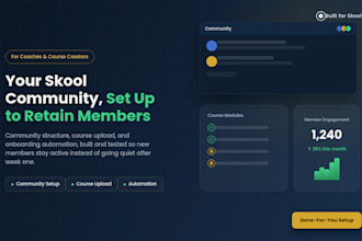 build your skool community, manage it, and automate your online course