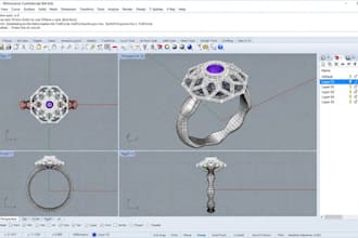 custom jewelry cad rhino matrixgold from sketch photo to stl 3dm 3d rendering