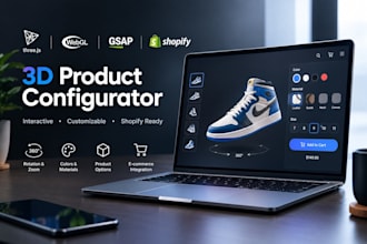 develop interactive 3d product configurator using threejs, gsap, webgl shopify
