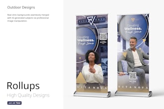 design roll up banners for pharma, medical and nutra brands