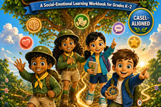 design self discovery workbooks and sel journals for kids