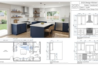design 2020 design kitchen cabinets with floor plans elevations 3d visualization