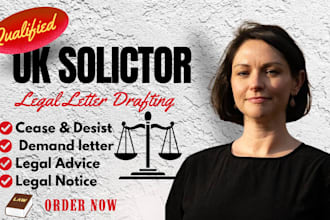 draft cease and desist demand letter complaint emotional support as uk solicitor