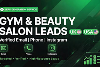provide verified gym and beauty salon leads UK USA