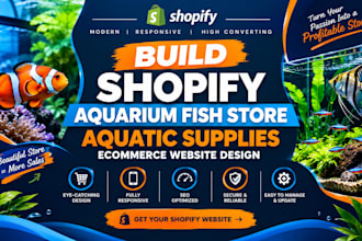 build shopify aquarium fish store aquatic supplies ecommerce website design