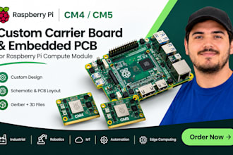 design raspberry pi cm4 cm5 carrier board and embedded pcb, compute module