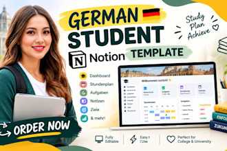create a german college notion template university student dashboard and planner