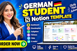 create a german college notion template university student dashboard and planner