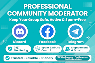 be your community moderator for discord facebook
