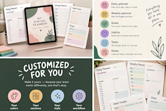 create an adhd friendly digital planner for productivity