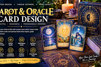 design custom tarot cards, oracle cards and spiritual decks