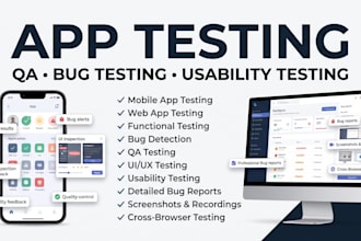 app testing website testing qa testing user testing usability testing