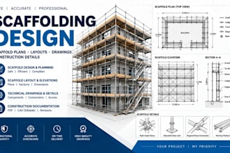 scaffolding design, scaffold drawing, scaffold plan