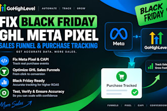 fix black friday ghl meta pixel gohighlevel sales funnel purchase tracking