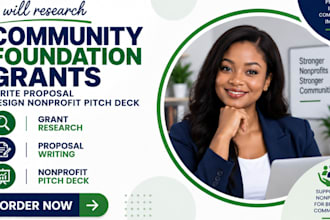 research community foundation grants write proposal design nonprofit pitch deck